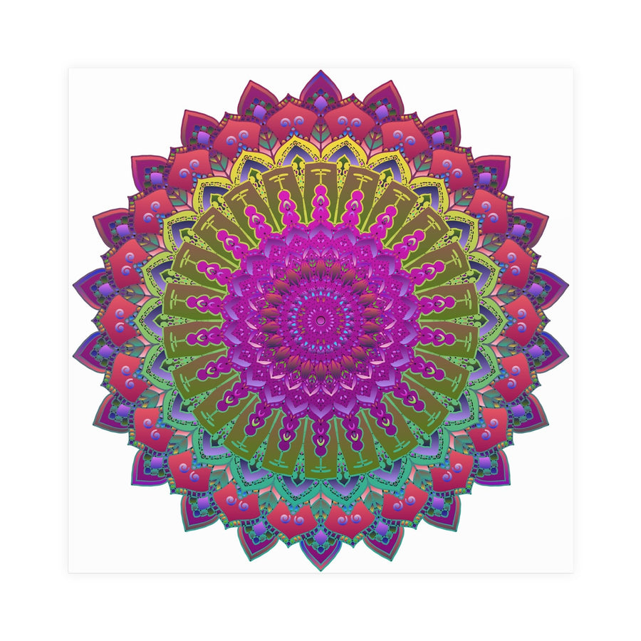 Vibrant Mandala Poster - Geometric Art Print Poster - Blululi