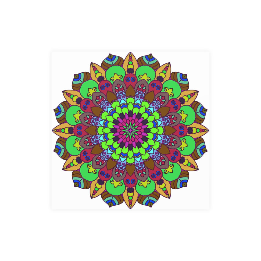 Vibrant Mandala Poster - Peace & Harmony Art Poster - Blululi