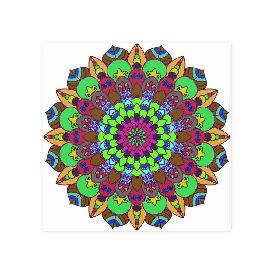 Vibrant Mandala Poster - Peace & Harmony Art Poster - Blululi