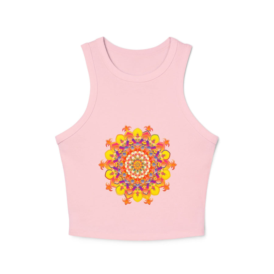Vibrant Mandala Racerback Tank Top - Hand Drawn Tank Top - Blululi