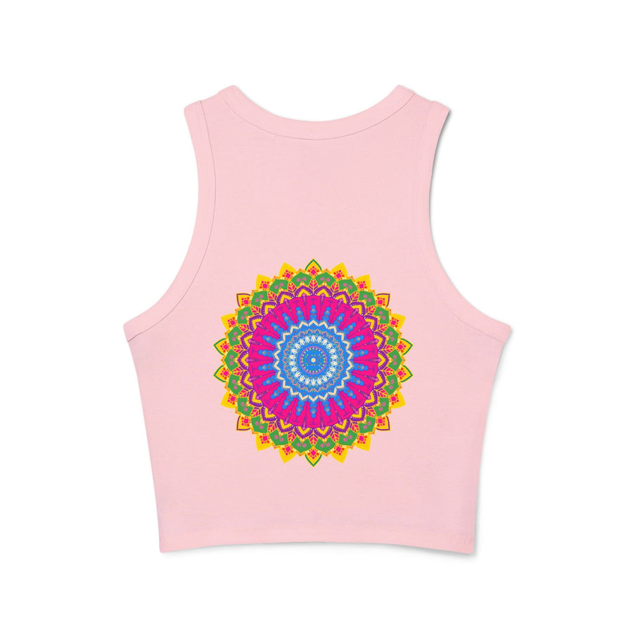 Vibrant Mandala Racerback Tank Top Tank Top - Blululi