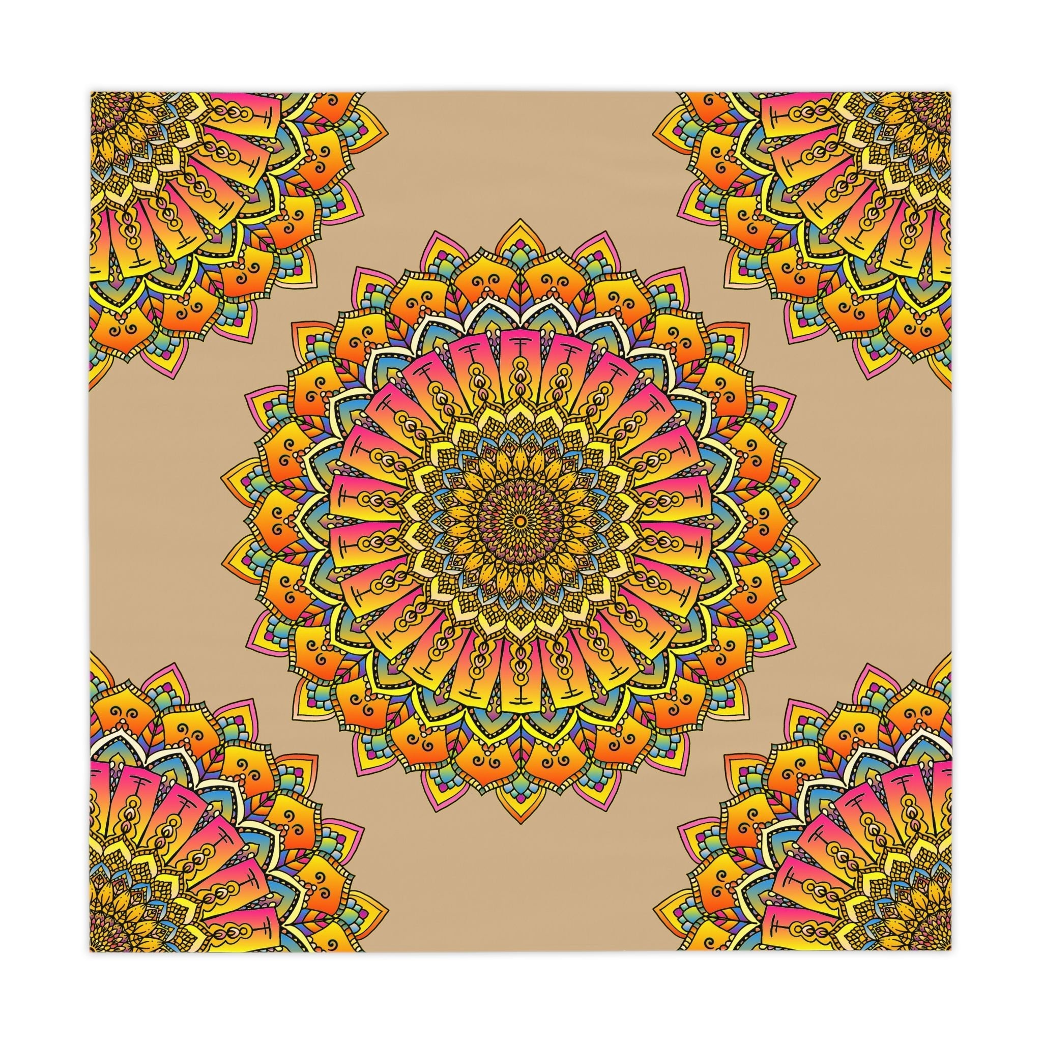 Vibrant Mandala Tablecloth - Colorful & Psychedelic Home Decor - Blululi