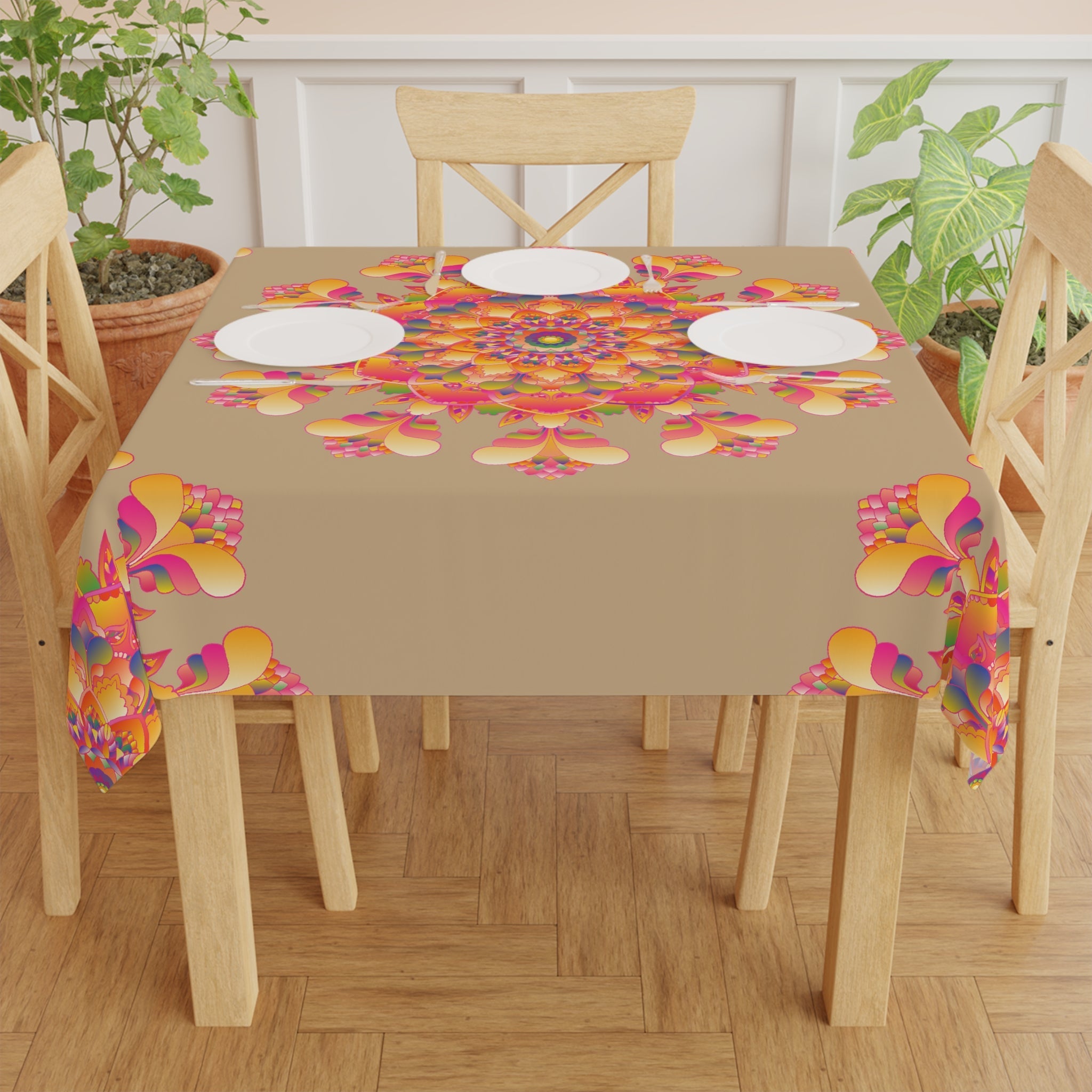 Vibrant Mandala Tablecloth - Colorful Sand Art Home Decor - Blululi