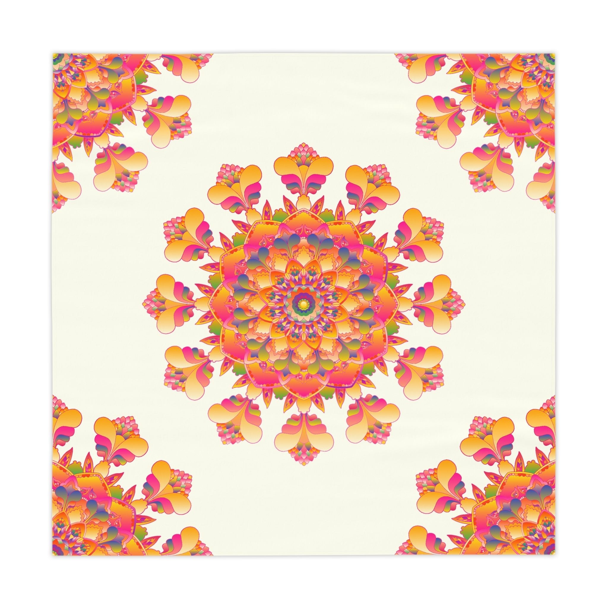 Vibrant Mandala Tablecloth - Ivory Home Decor - Blululi