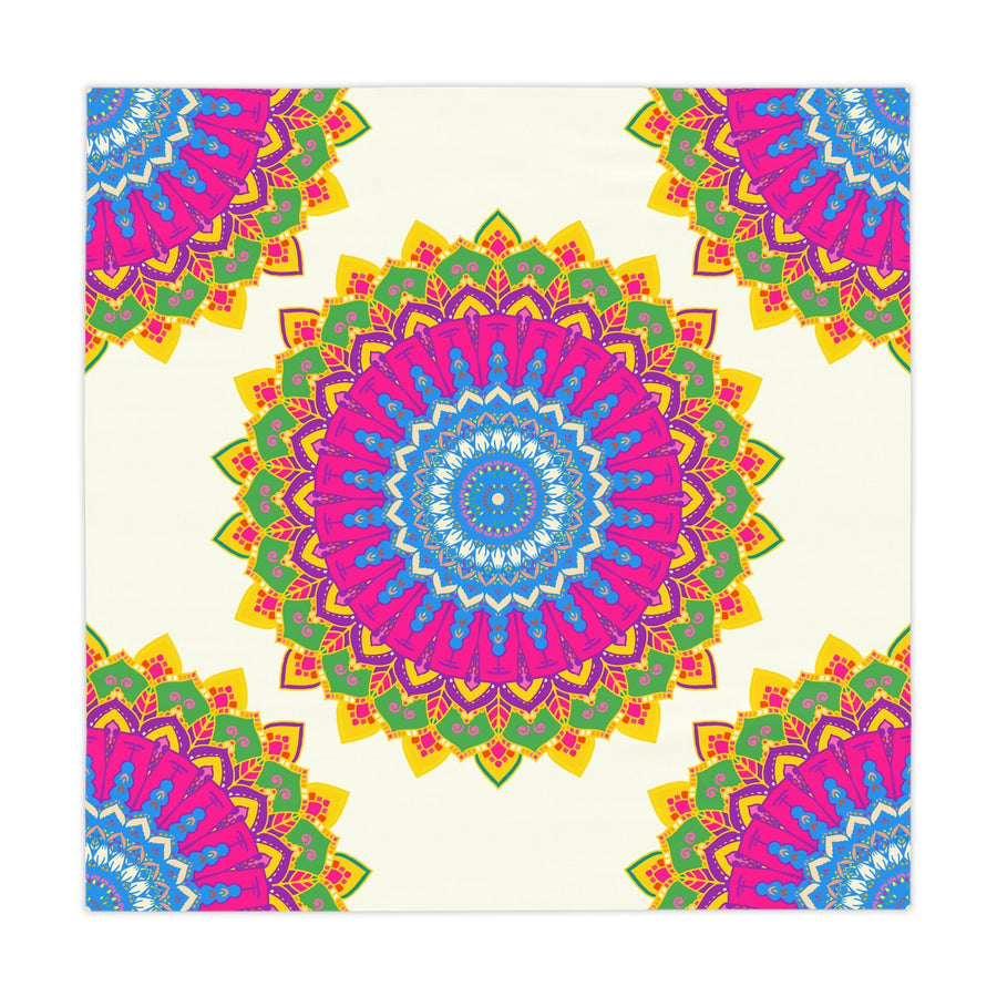 Vibrant Mandala Tablecloth - Ivory Home Decor - Blululi