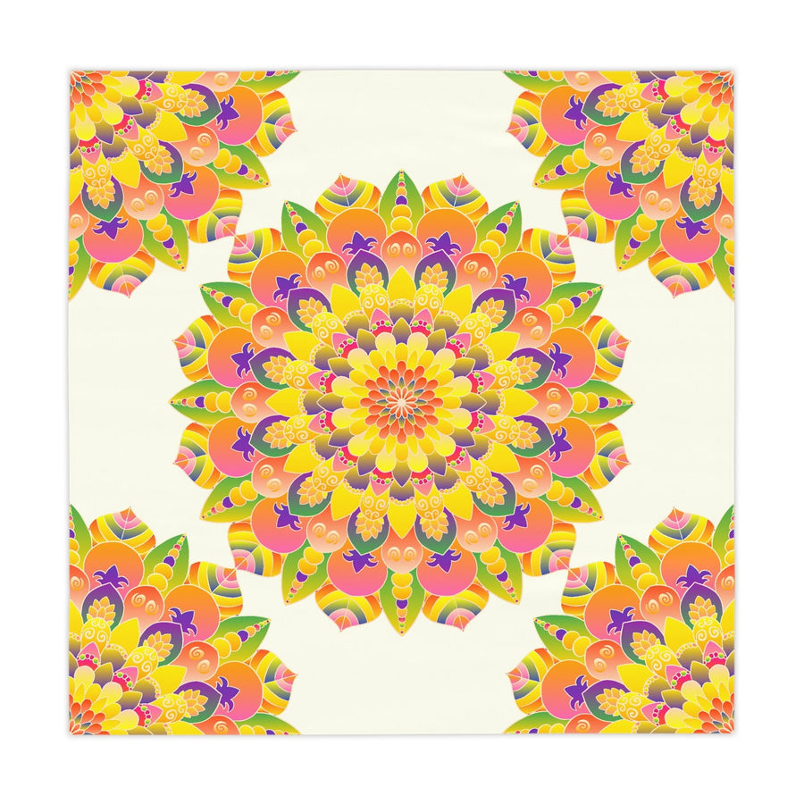 Vibrant Mandala Tablecloth - Ivory Home Decor - Blululi