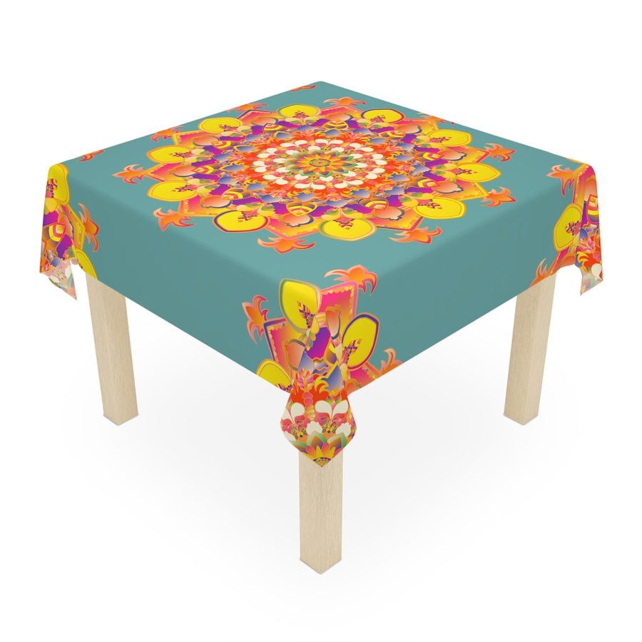 Vibrant Mandala Tablecloth - Sage Green Home Decor - Blululi