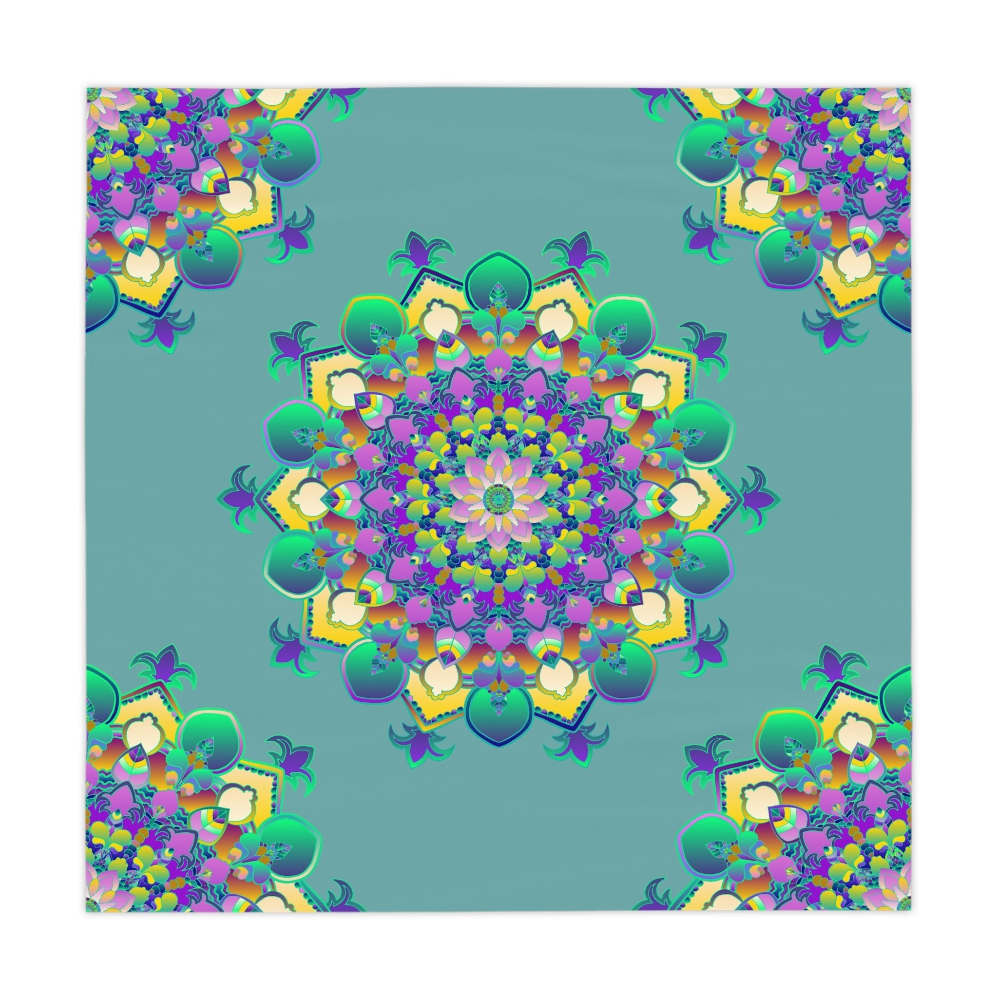 Vibrant Mandala Tablecloth - Sage Green Home Decor - Blululi