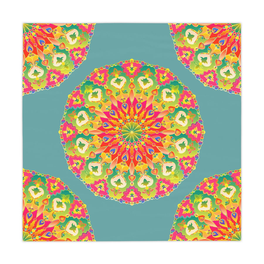 Vibrant Mandala Tablecloth - Sage Green Home Decor - Blululi