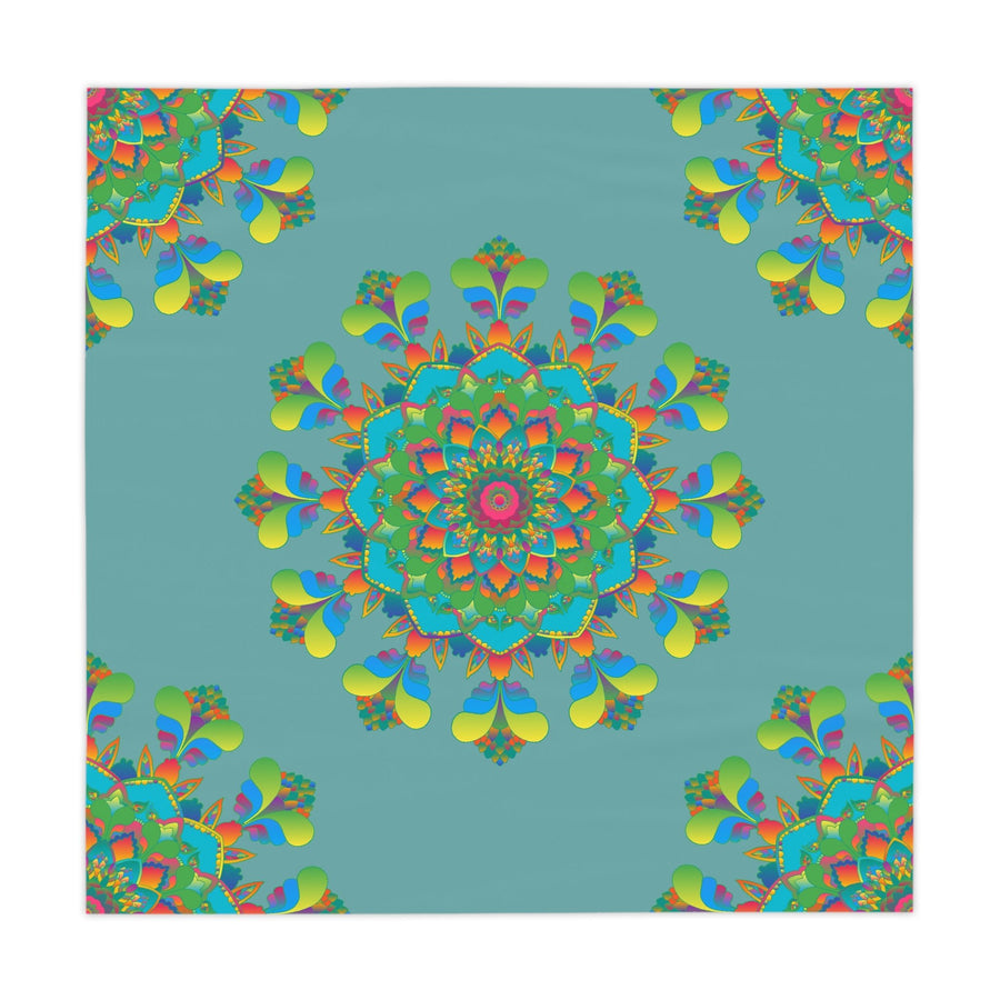 Vibrant Mandala Tablecloth - Sage Green Home Decor - Blululi