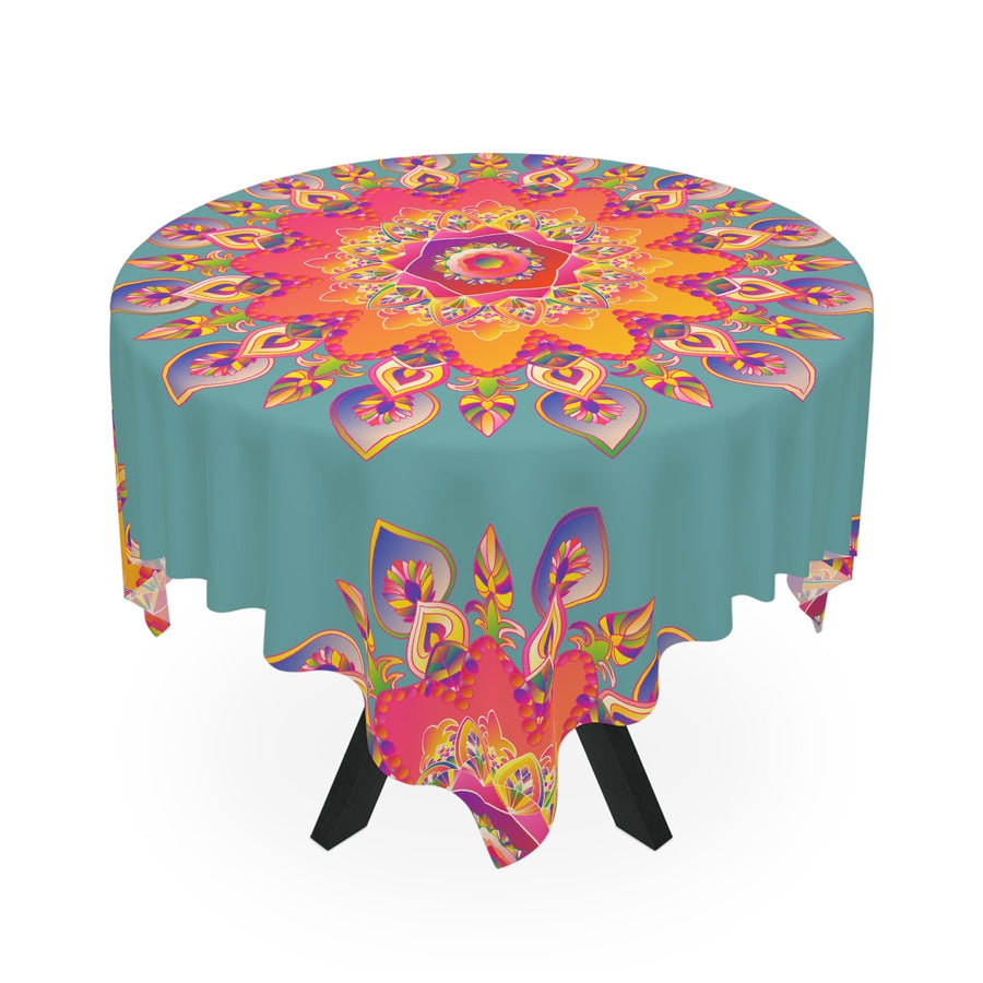 Vibrant Mandala Tablecloth - Sage Green Home Decor - Blululi