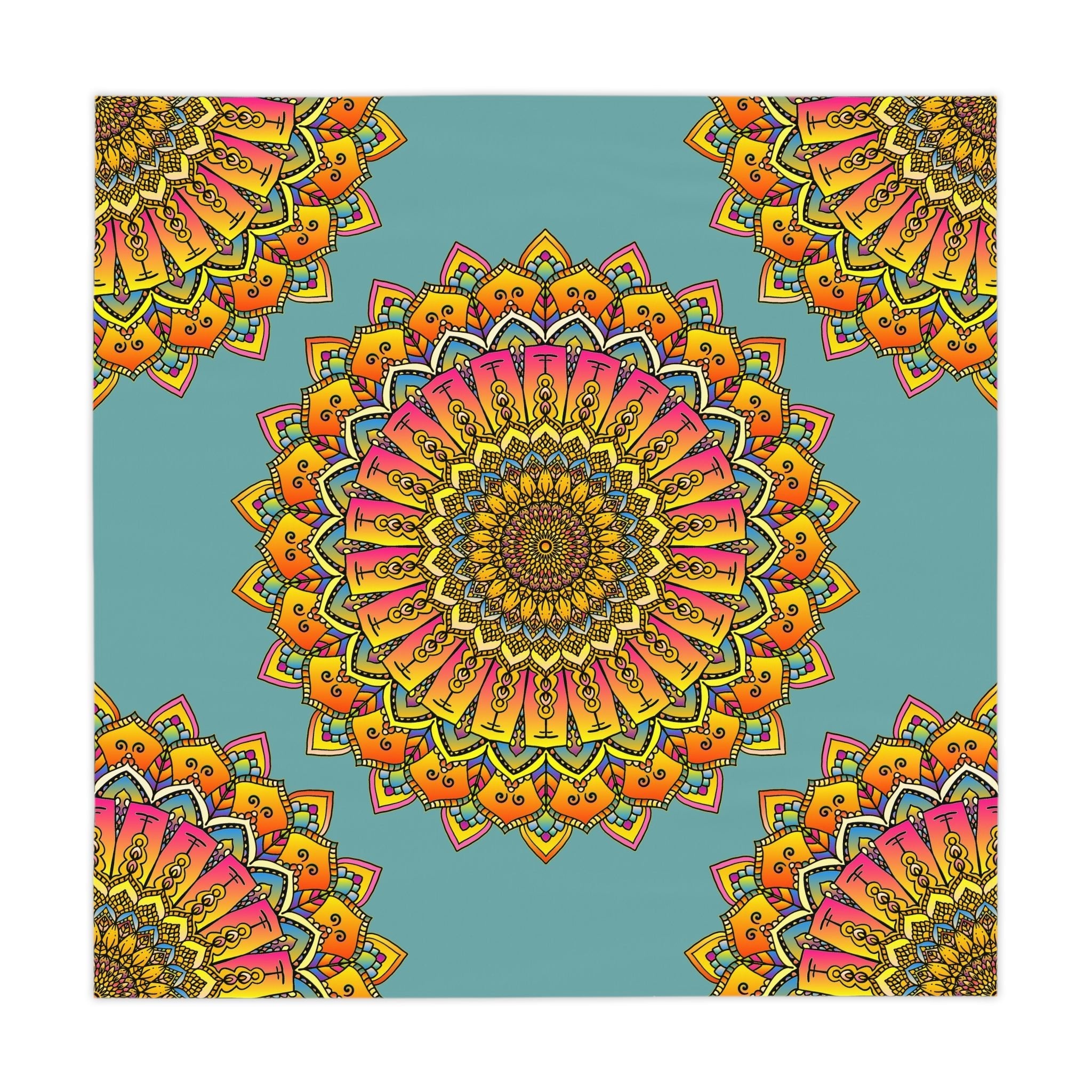 Vibrant Mandala Tablecloth - Sage Green Home Decor - Blululi