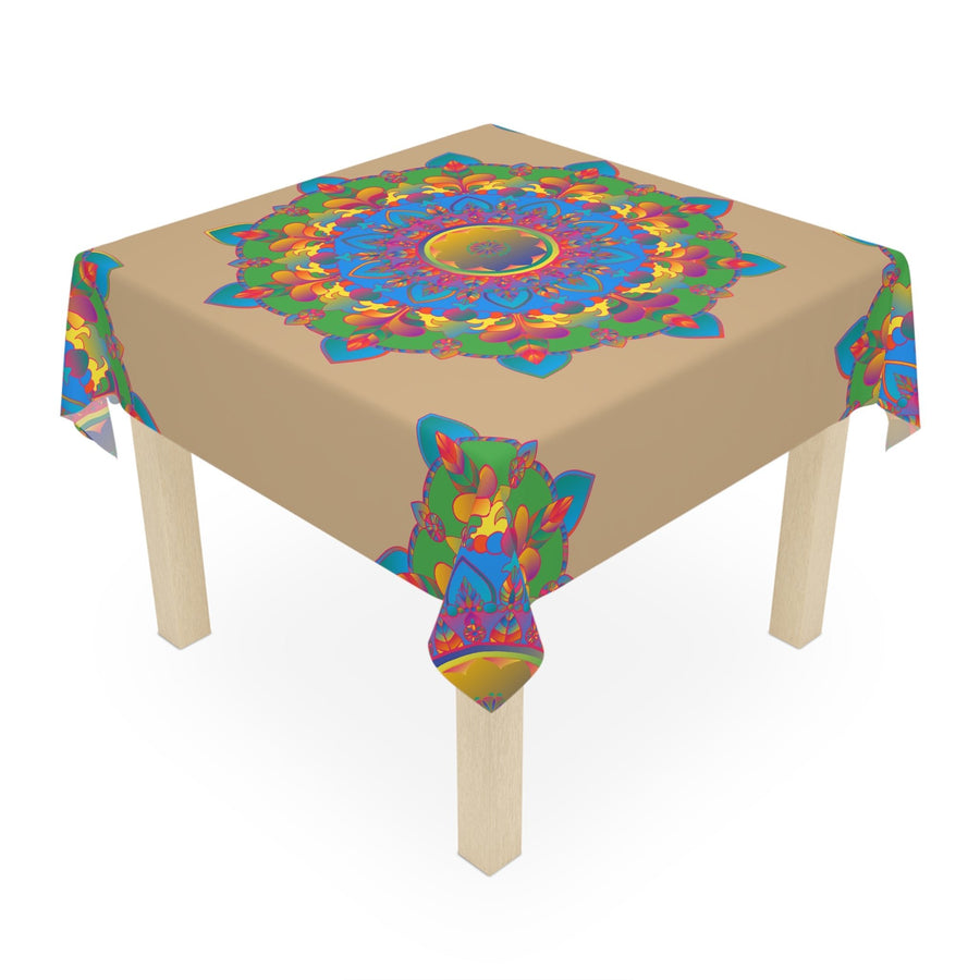 Vibrant Mandala Tablecloth - Sand Color Home Decor - Blululi