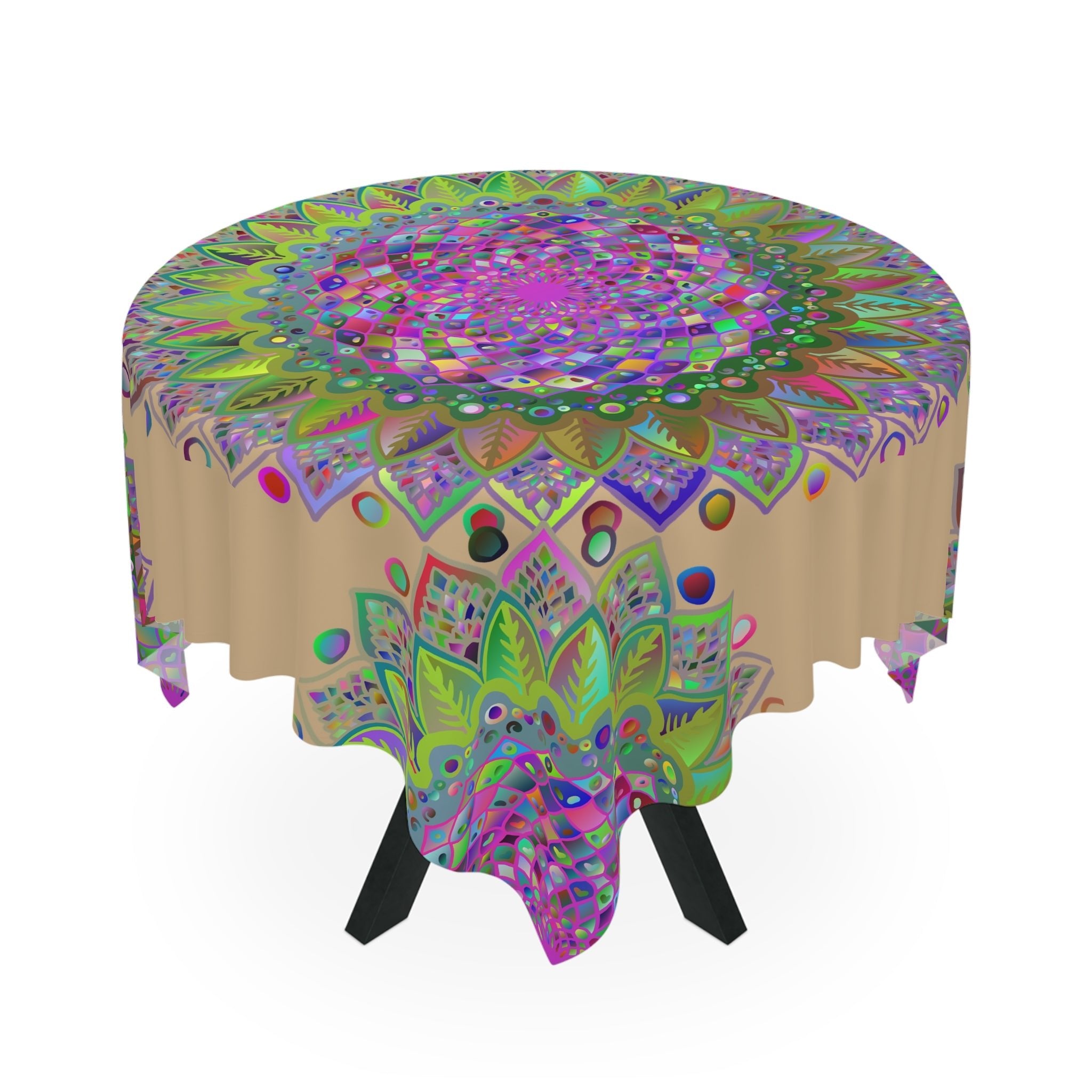 Vibrant Mandala Tablecloth, Sand - Colorful Home Decor Home Decor - Blululi