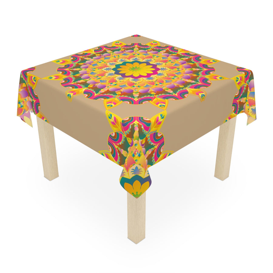Vibrant Mandala Tablecloth - Sand & Floral Home Decor - Blululi