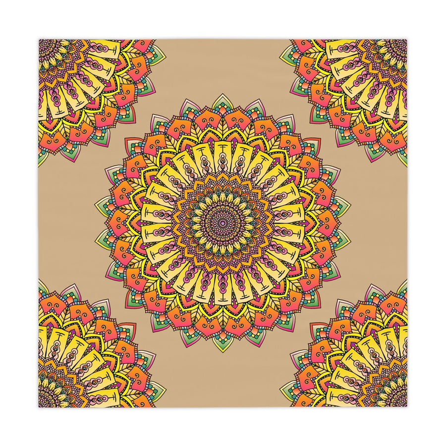 Vibrant Mandala Tablecloth - Sand Home Decor - Blululi