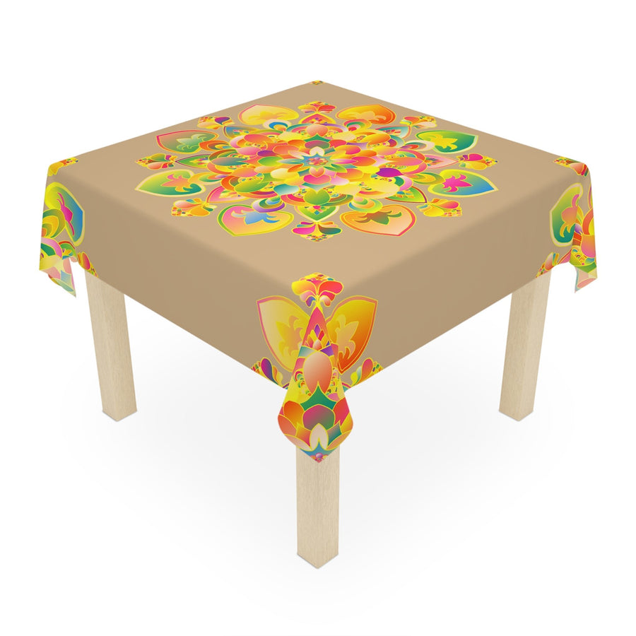 Vibrant Mandala Tablecloth - Sand Home Decor - Blululi