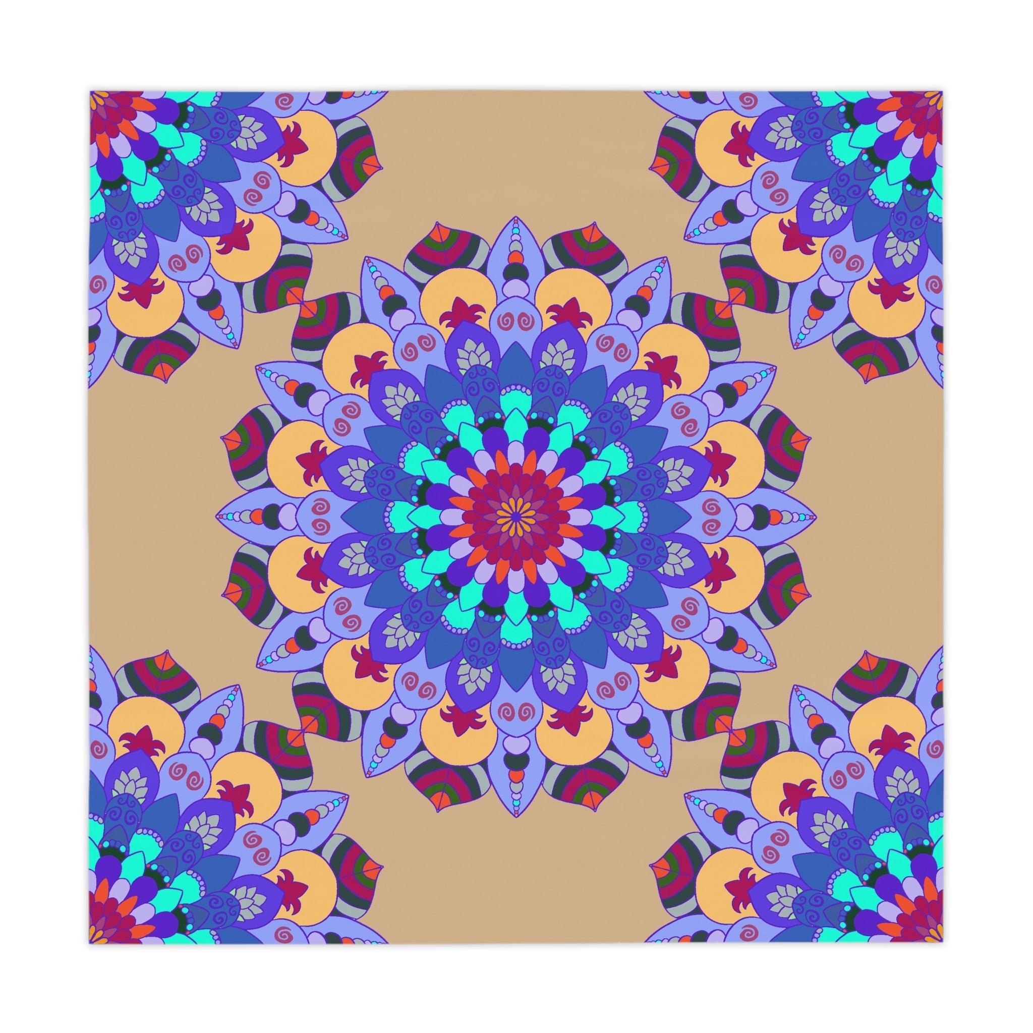 Vibrant Mandala Tablecloth - Sand & Swirl Design Home Decor - Blululi
