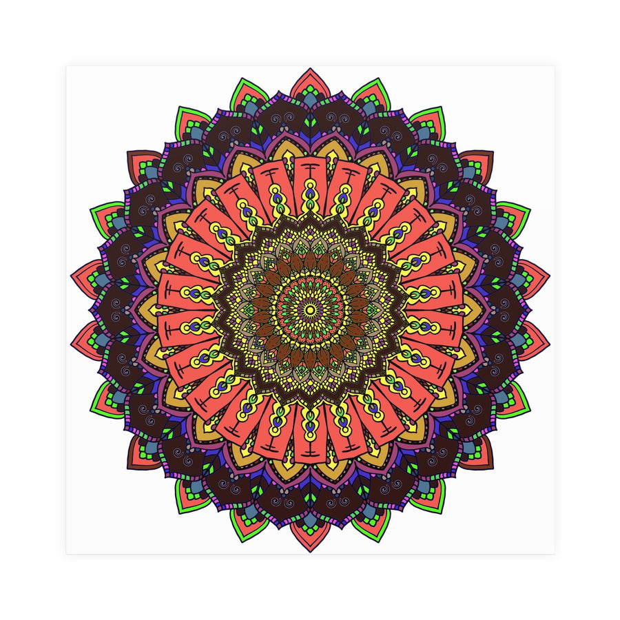 Vibrant Mandala Wall Art - Colorful Circular Design Poster - Blululi