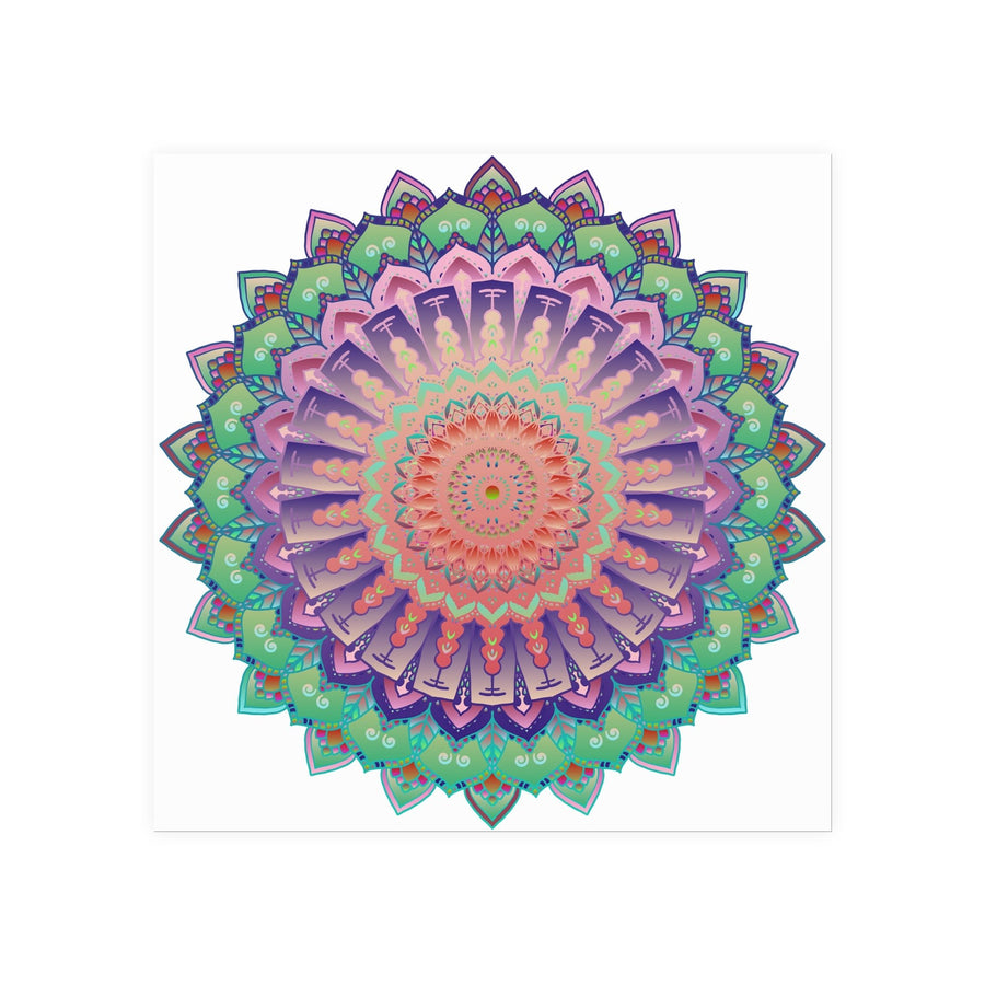Vibrant Mandala Wall Art Poster - Colorful & Intricate Poster - Blululi