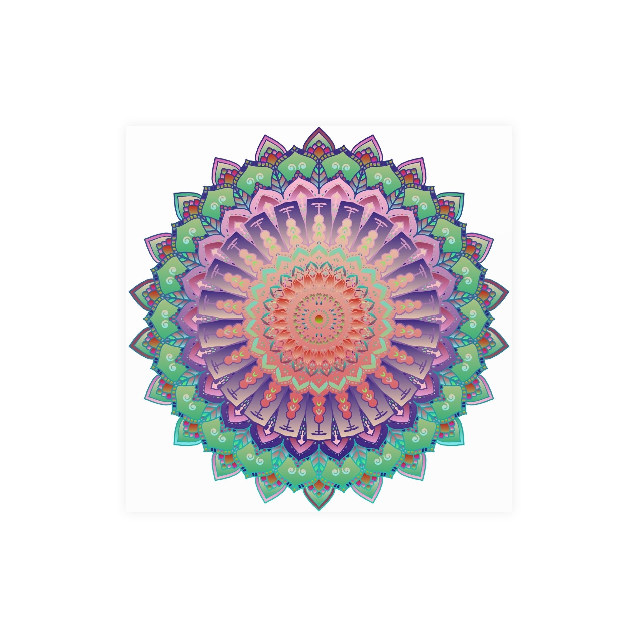 Vibrant Mandala Wall Art Poster - Colorful & Intricate Poster - Blululi