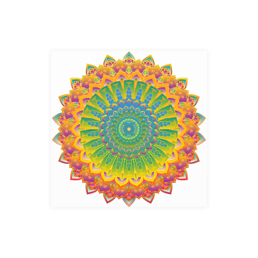 Vibrant Yellow & Green Mandala Poster Poster - Blululi