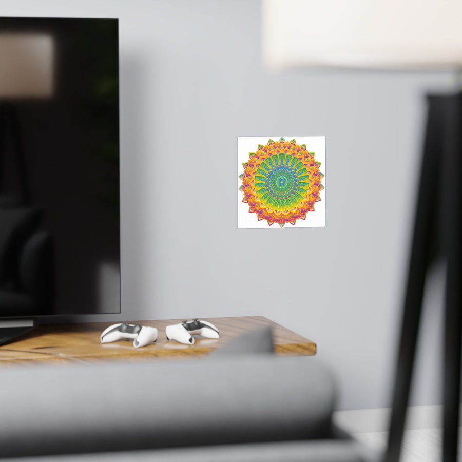 Vibrant Yellow & Green Mandala Poster Poster - Blululi