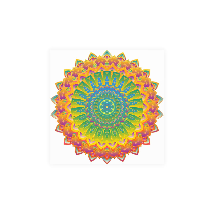 Vibrant Yellow & Green Mandala Poster Poster - Blululi