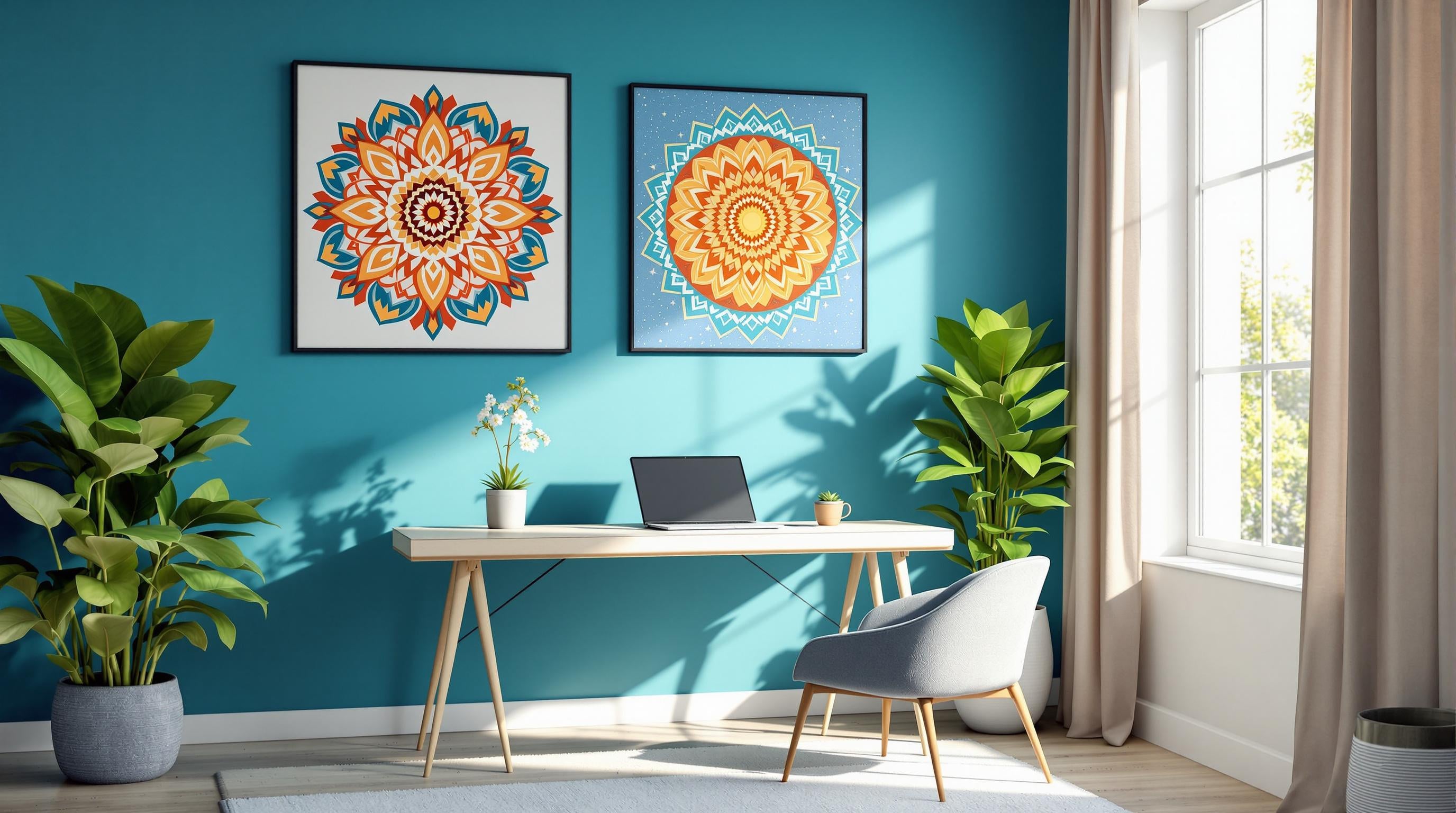 Home Office Setup: Adding Zen with Mandala Decor