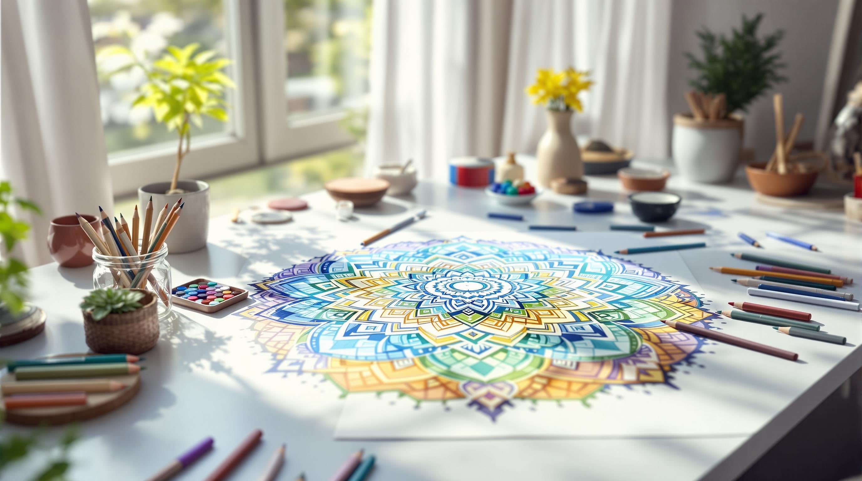 Mandala Art: Color Blending for Calm