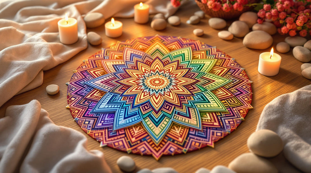 Mandala-Kunst zur Chakra-Ausrichtung im Yoga