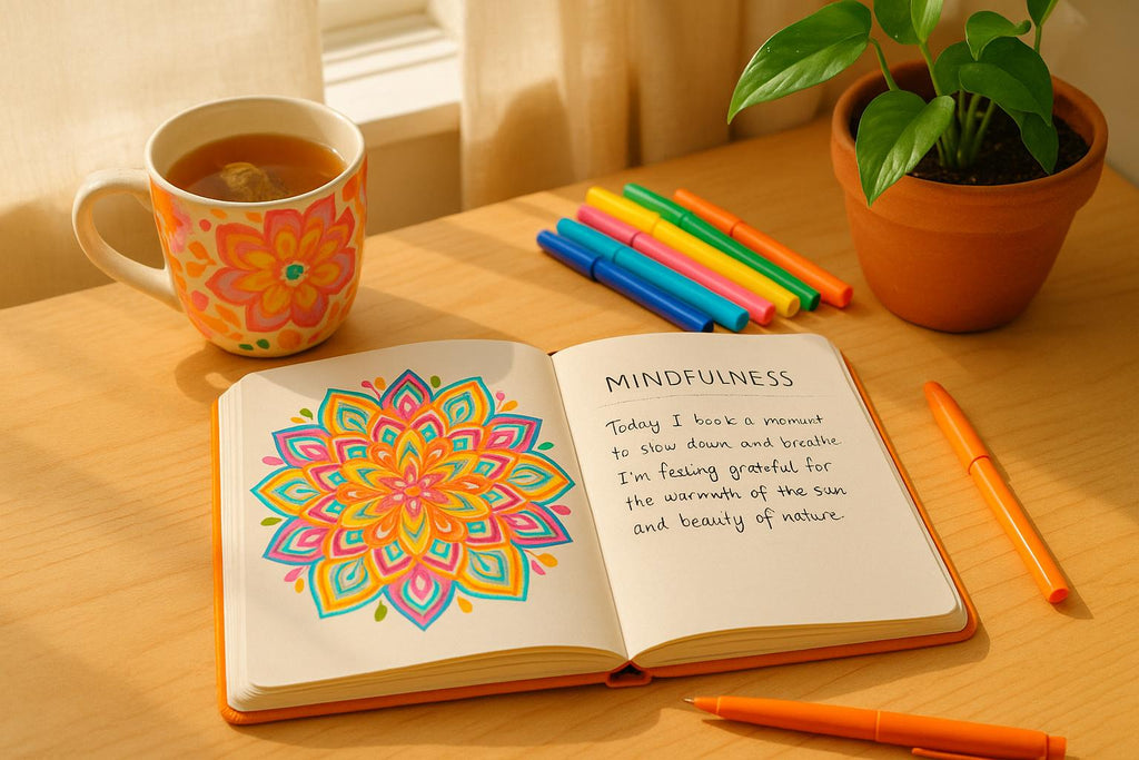 Mindfulness quotidiana con diario e tocchi di design soft