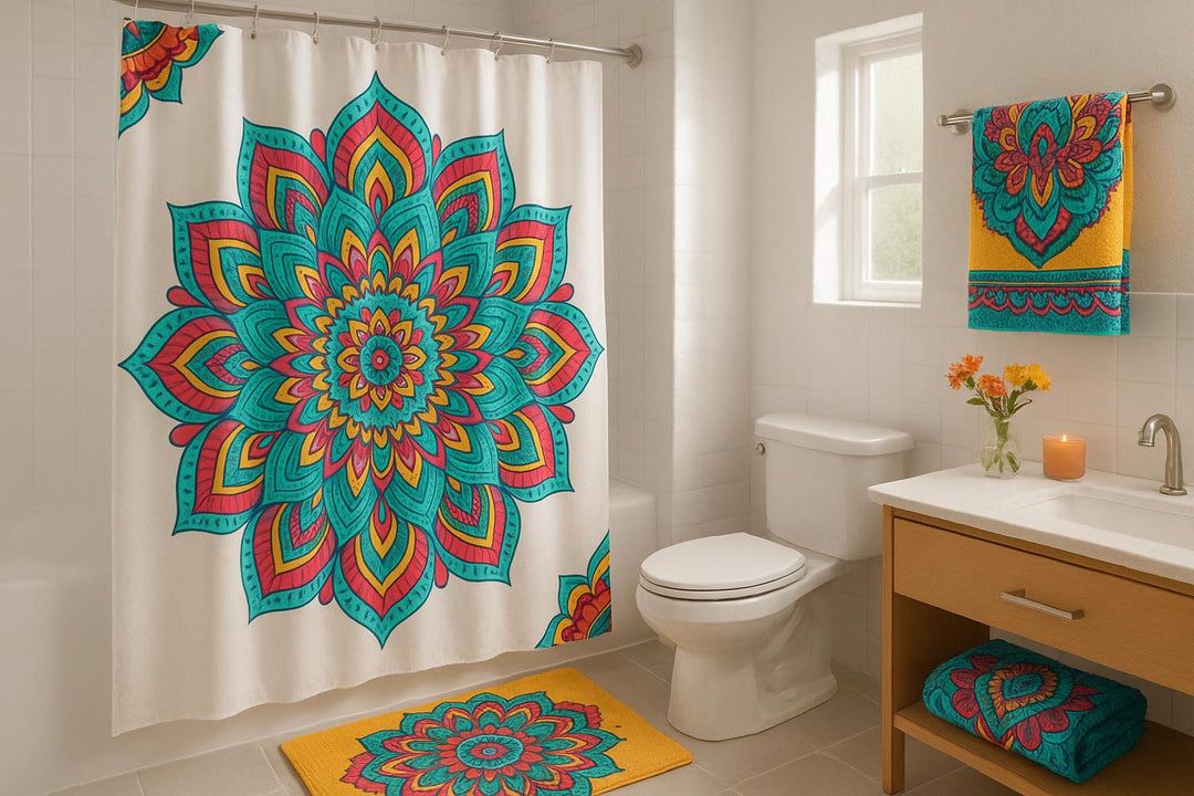 Mandala Decor for Relaxing Rental Bathrooms