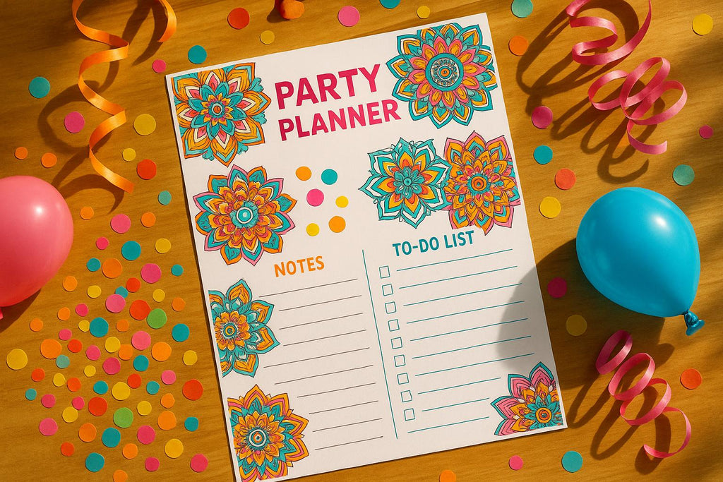 Planner per feste stampabili per festeggiamenti veloci