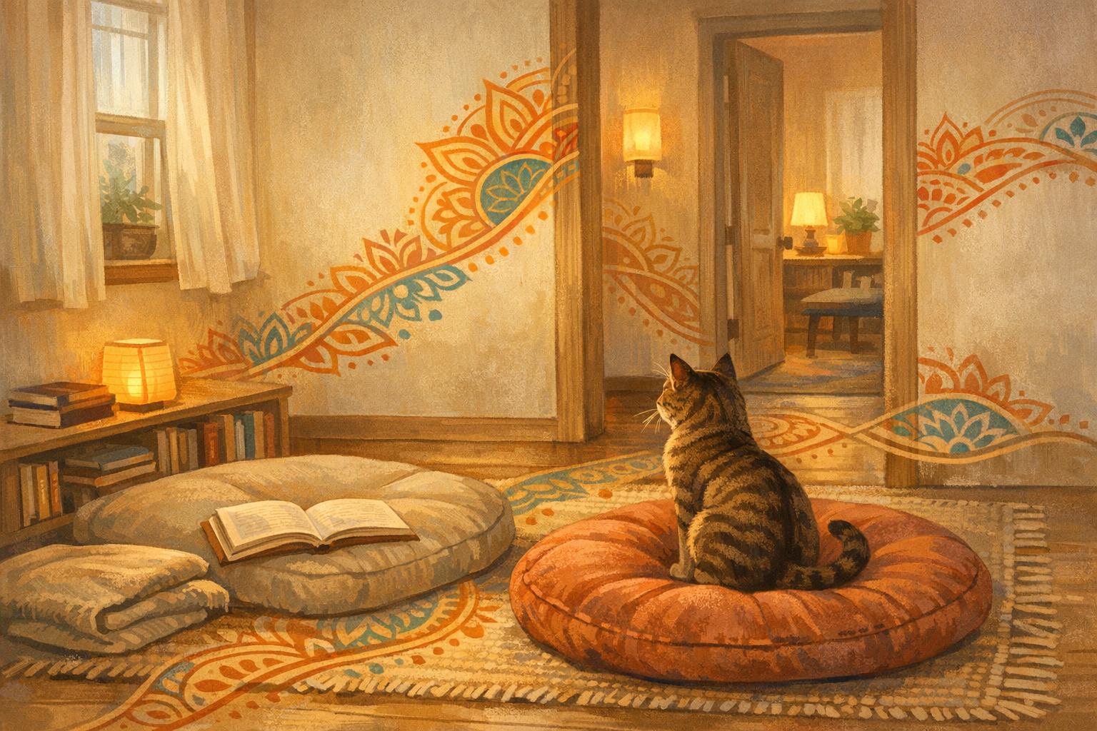 How to Create a Cat-Themed Reading Nook With Floor Cushions