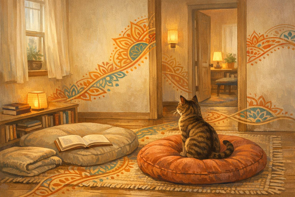Come creare un angolo lettura a tema gatto con cuscini da pavimento