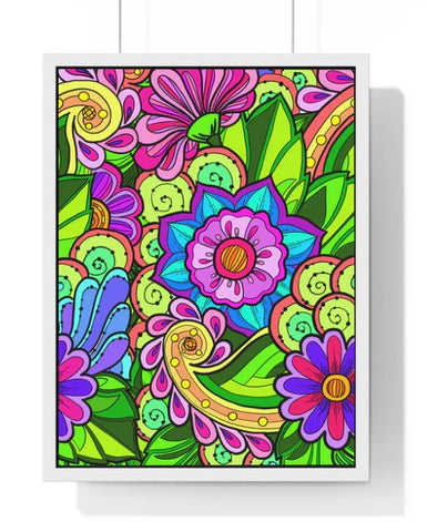 Flower Doodles, Framed posters - Blululi