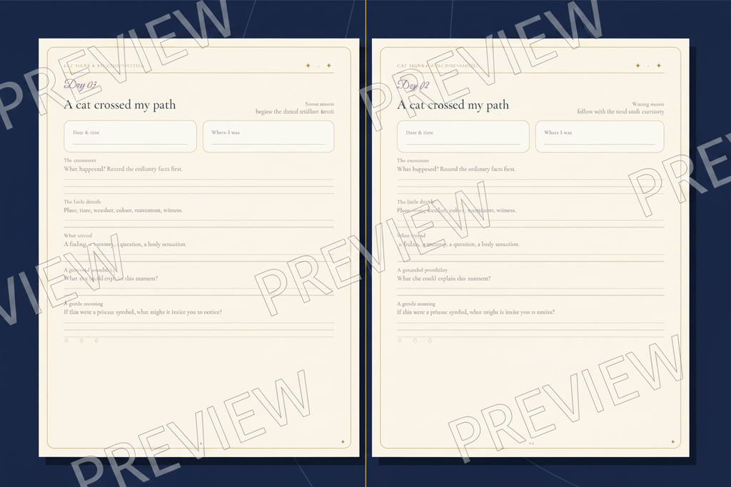 Two actual daily journal pages with structured writing space.
