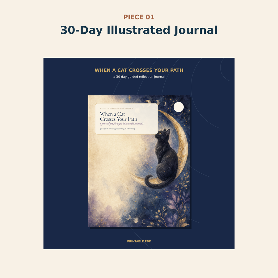 When a Cat Crosses Your Path 30-day illustrated journal included in the kit