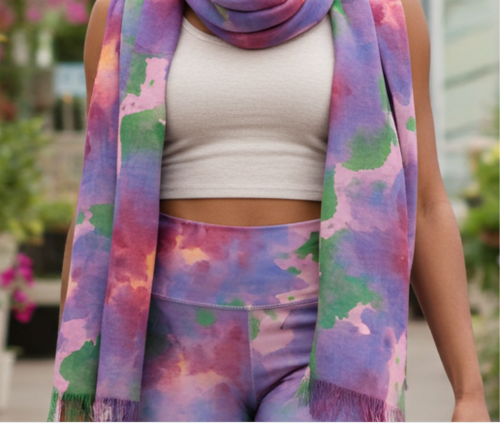 Light Watercolor Scarf – Soft Fashion Accessory for All Seasons