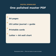Digital download details showing the 69-page Complete Cat Messenger Kit in US Letter and A4 PDF formats