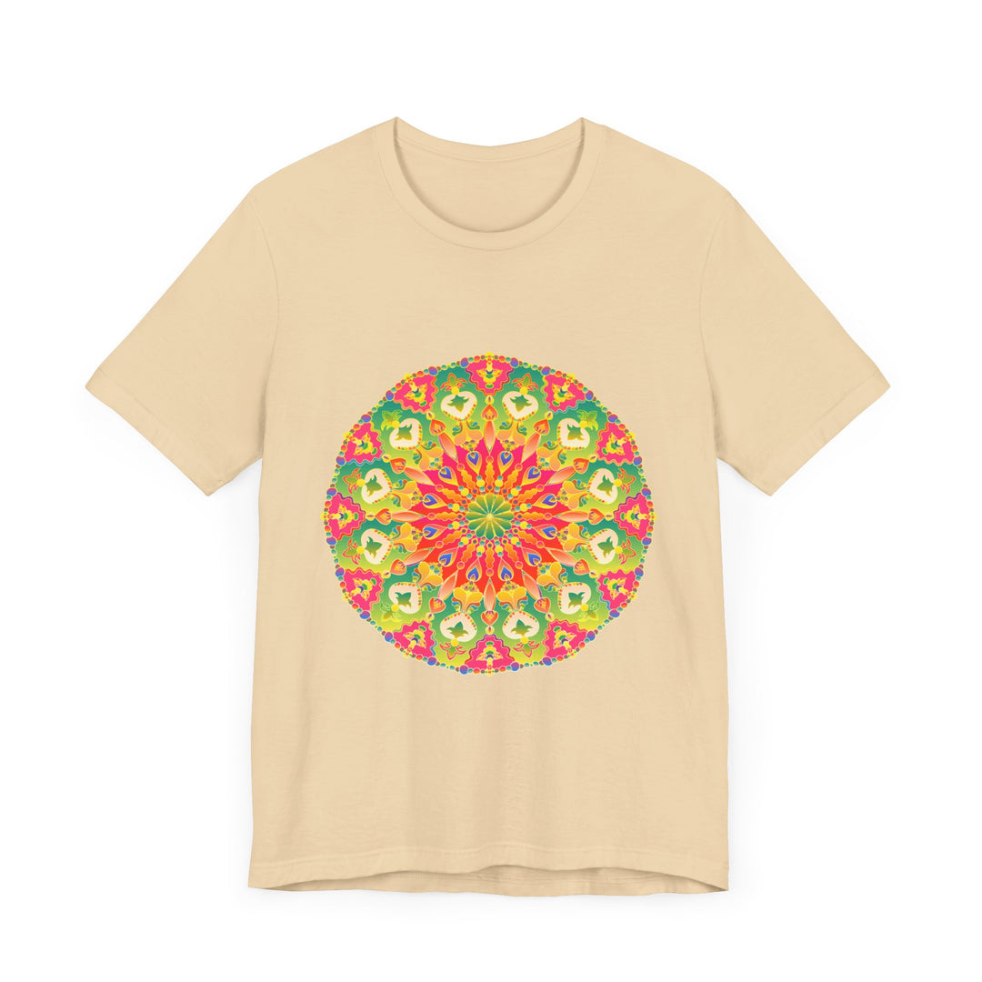 Vibrant Mandala Tee with intricate and colorful design, perfect for adding a pop of color to your wardrobe