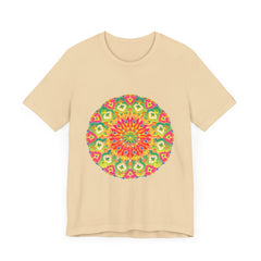 Vibrant Mandala Tee with intricate and colorful design, perfect for adding a pop of color to your wardrobe