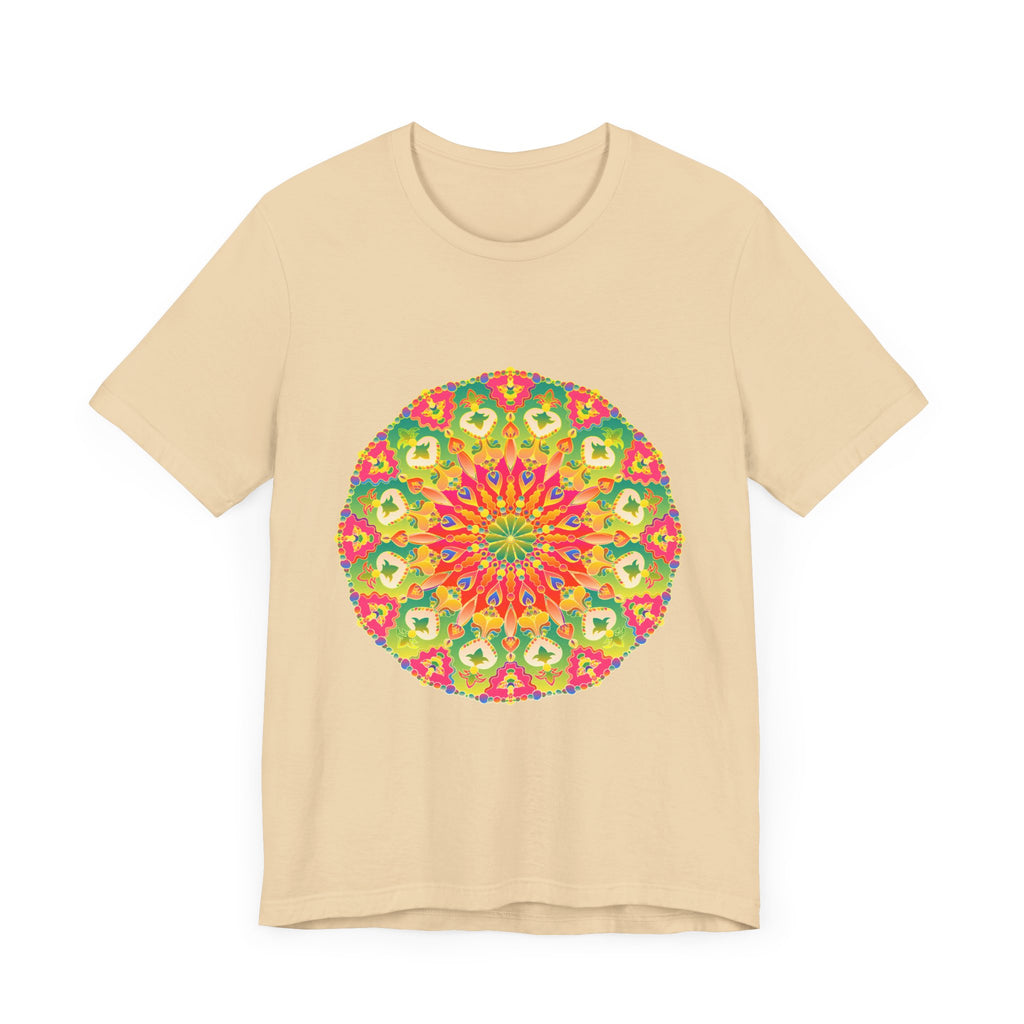 Vibrant Mandala Tee with intricate and colorful design, perfect for adding a pop of color to your wardrobe