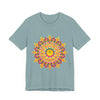 Vibrant Mandala T-Shirt showcasing colorful, intricate spiritual art designs