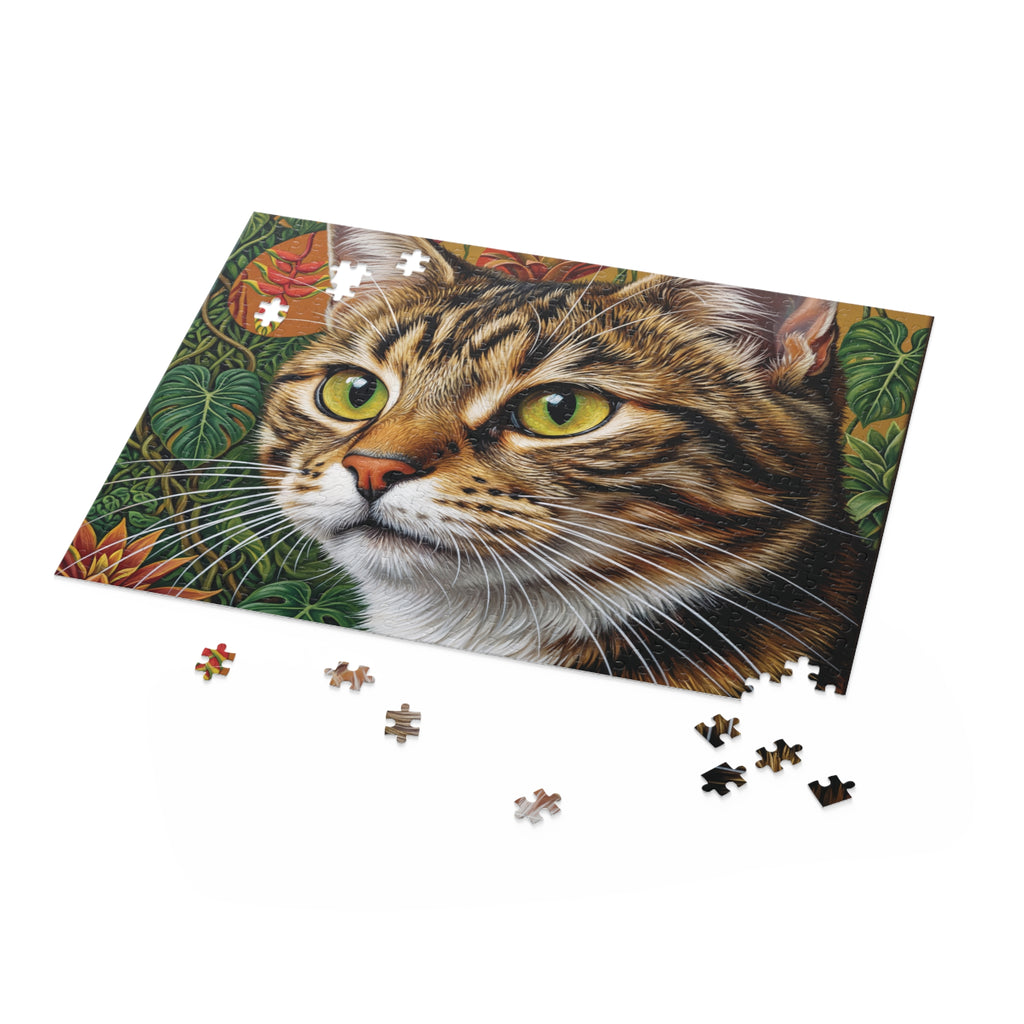 Tabby Cat Jigsaw Puzzle — Green-Eyed Cat (500 pcs)