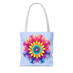 Colorful and intricately designed Rainbow Mandala Tote Bag, perfect for carrying all your essentials in style Great for adding a pop of vibrant color to your outfit