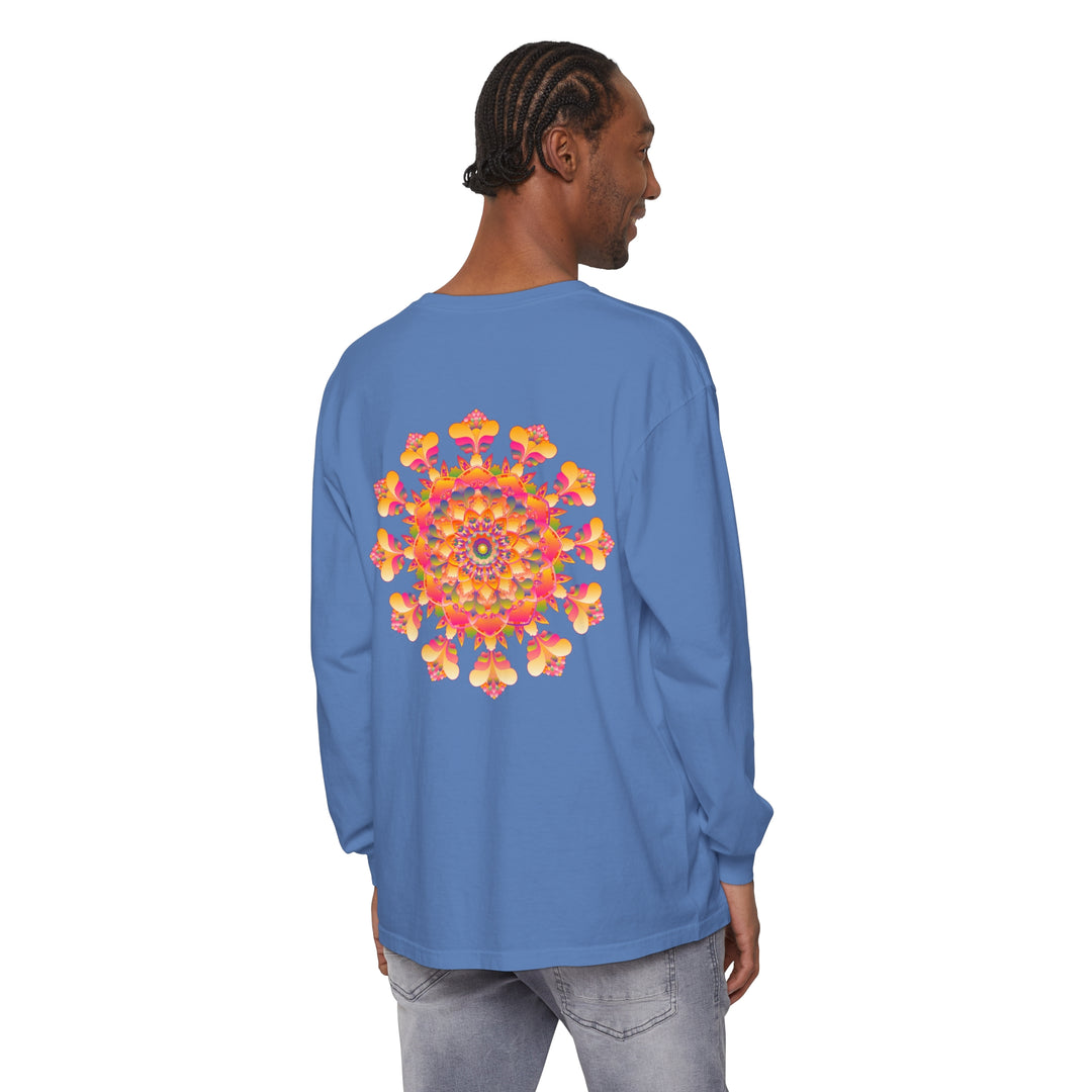 Colorful and intricate mandala design long sleeve t-shirt for men and women