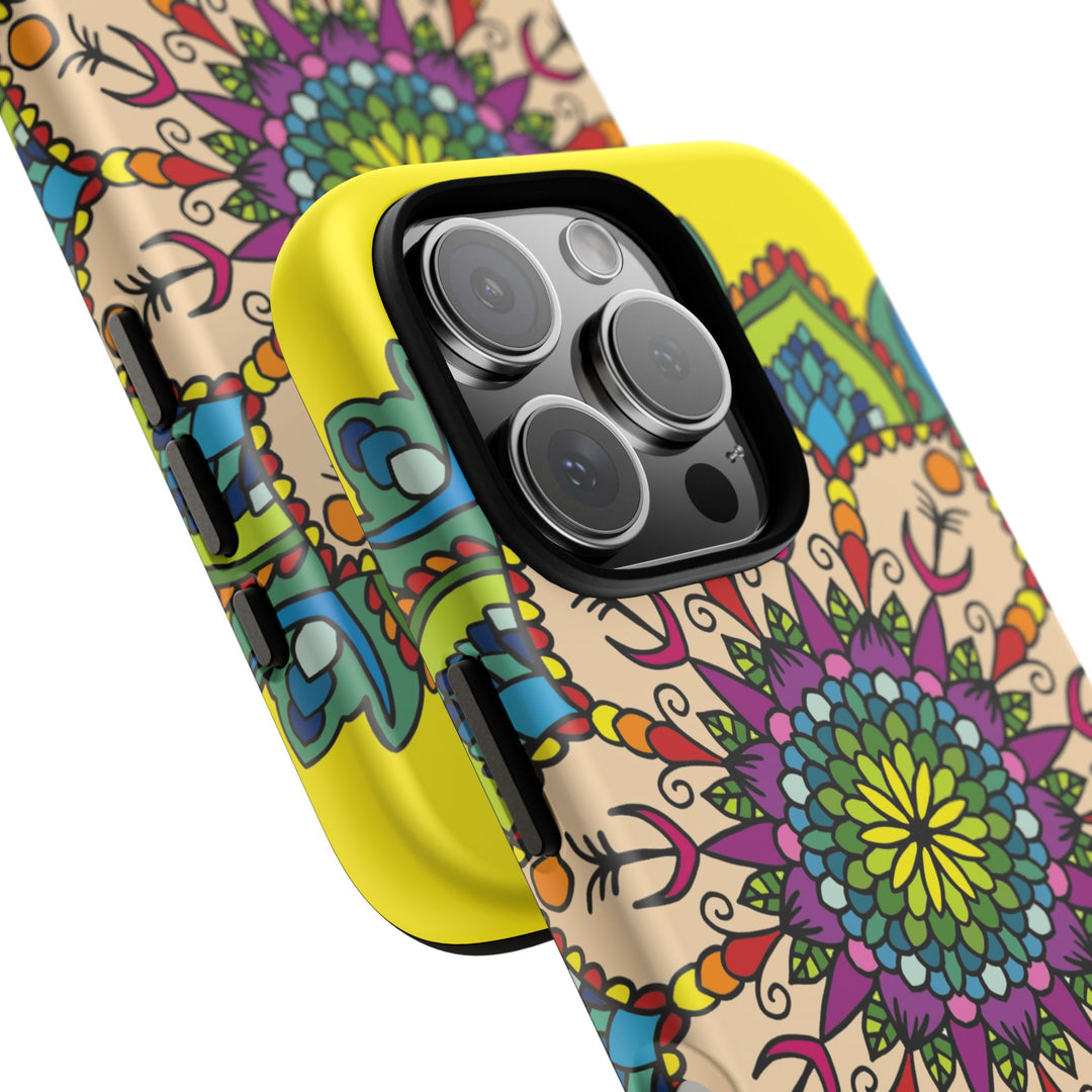 Intricate Floral Yellow Phone Case for Bold Protection and Style