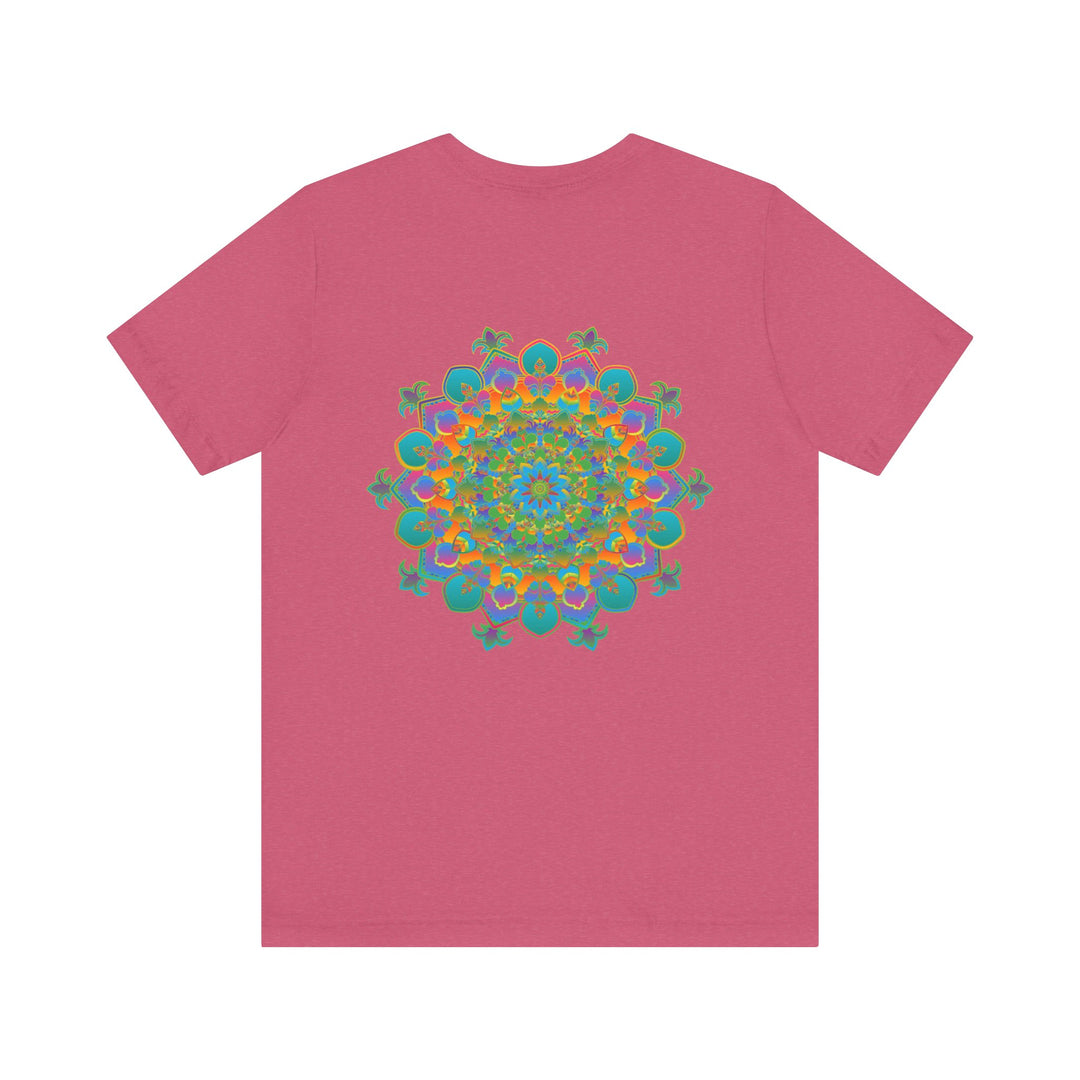 Colorful and intricate mandala design tee promoting spiritual peace and harmony